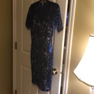 Badgley Mischka Blue Lace Dress Size 0